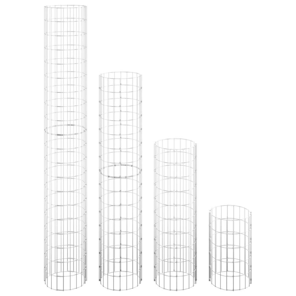 Sirkulær gabion høybed 4 stk Ø30x50/100/150/200 cm