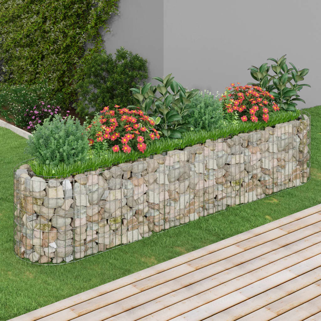 Gabion høybed galvanisert jern 260x50x50 cm