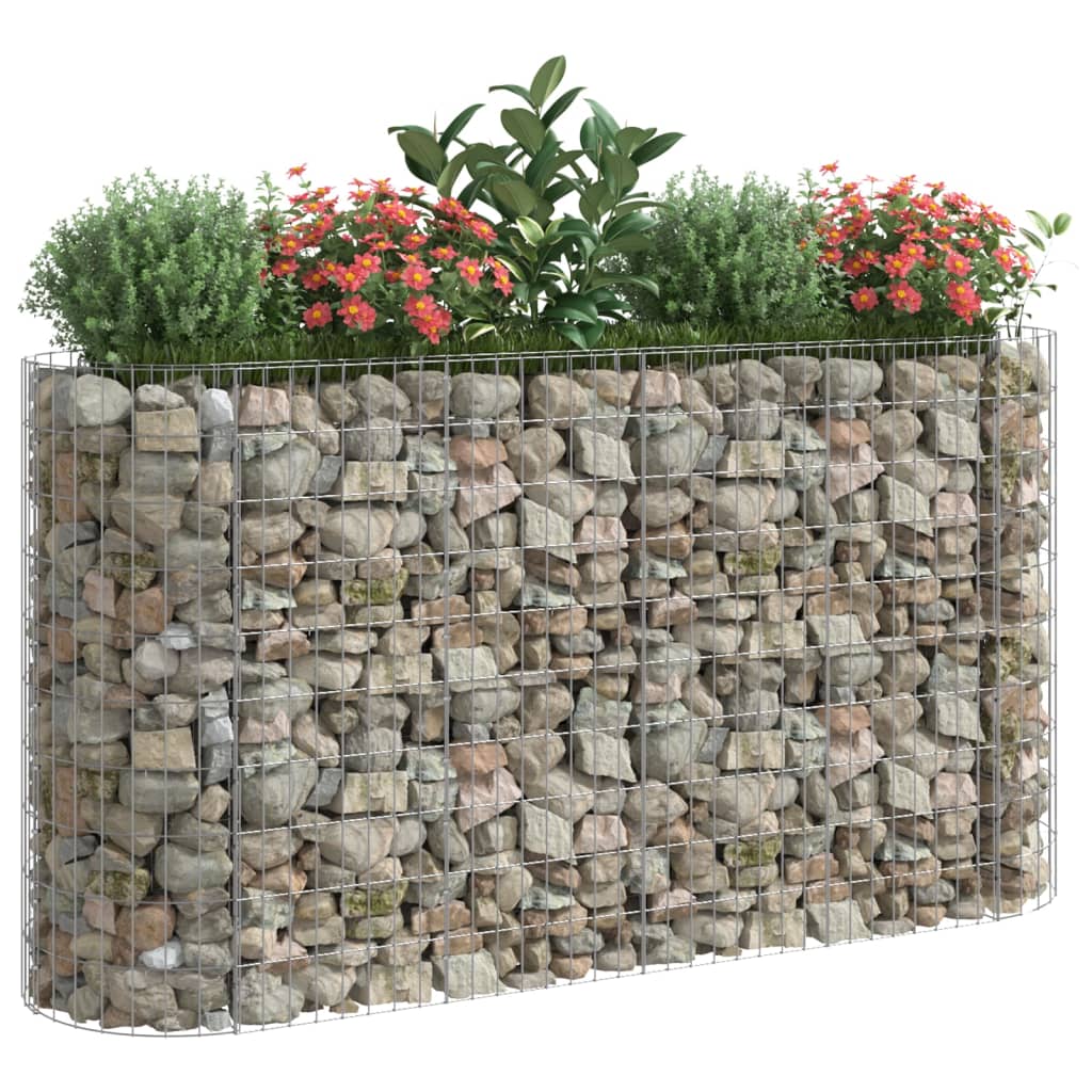 Gabion høybed galvanisert jern 190x50x100 cm