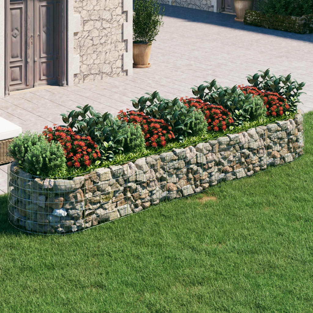 Gabion høybed galvanisert jern 400x100x50 cm