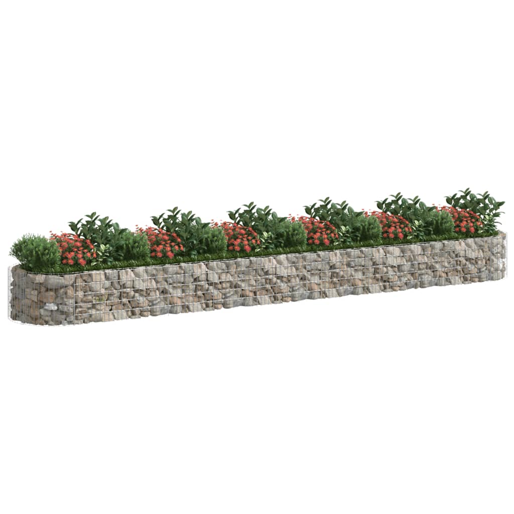 Gabion høybed galvanisert jern 600x100x50 cm