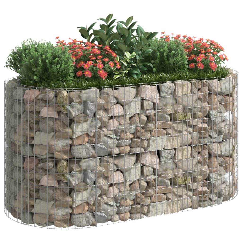 Gabion høybed galvanisert jern 200x100x100 cm
