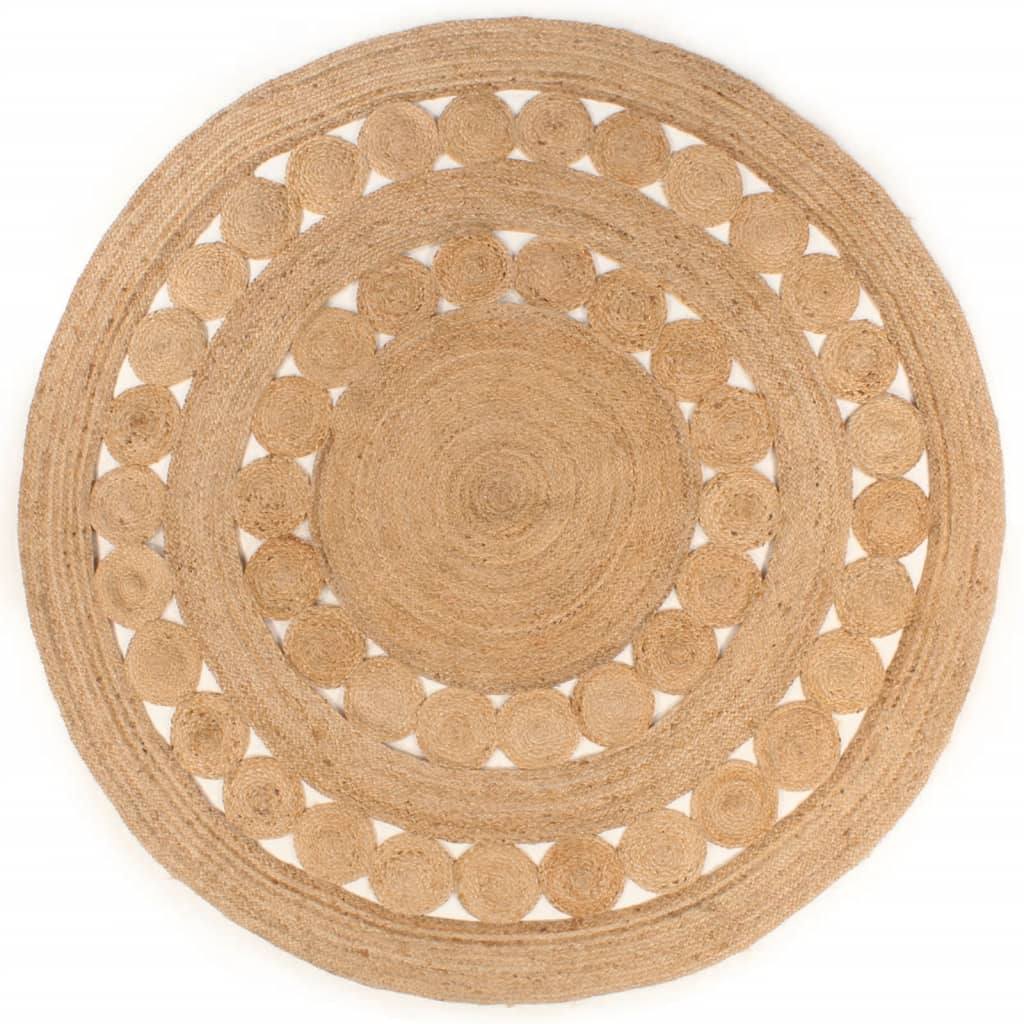 Matte flettet jute 180 cm rund