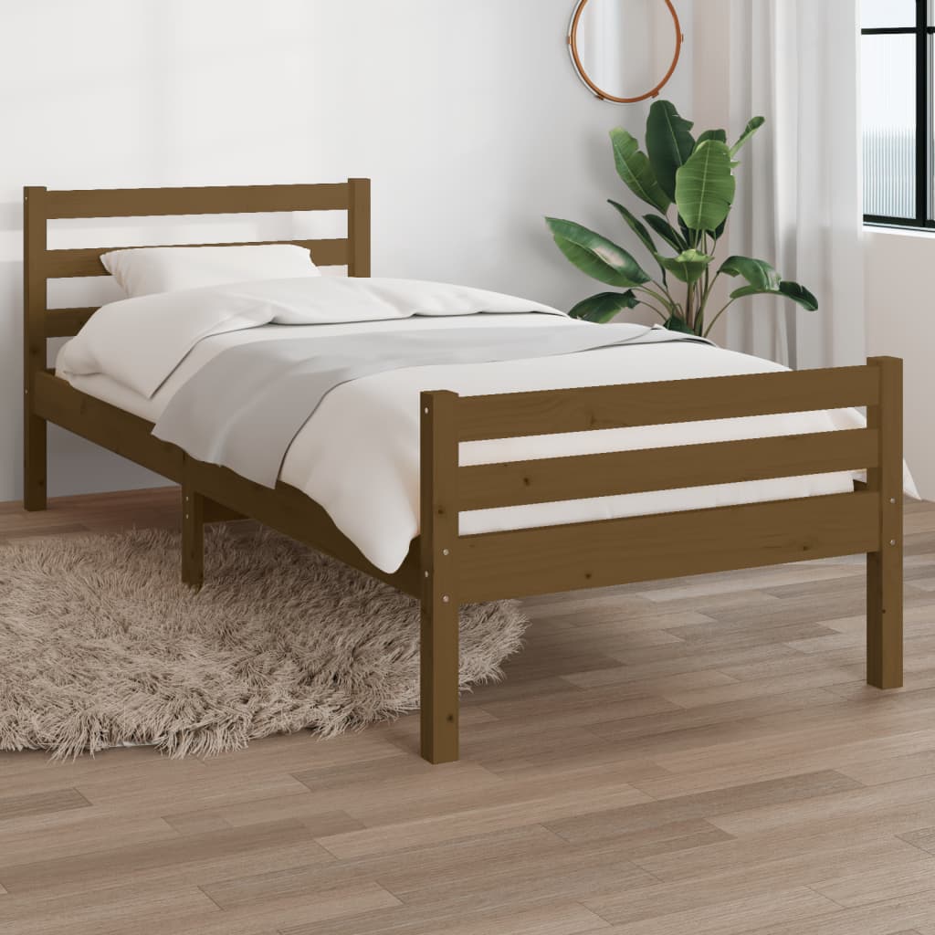 Sengeramme honningbrun heltre 75x190 cm Small Single
