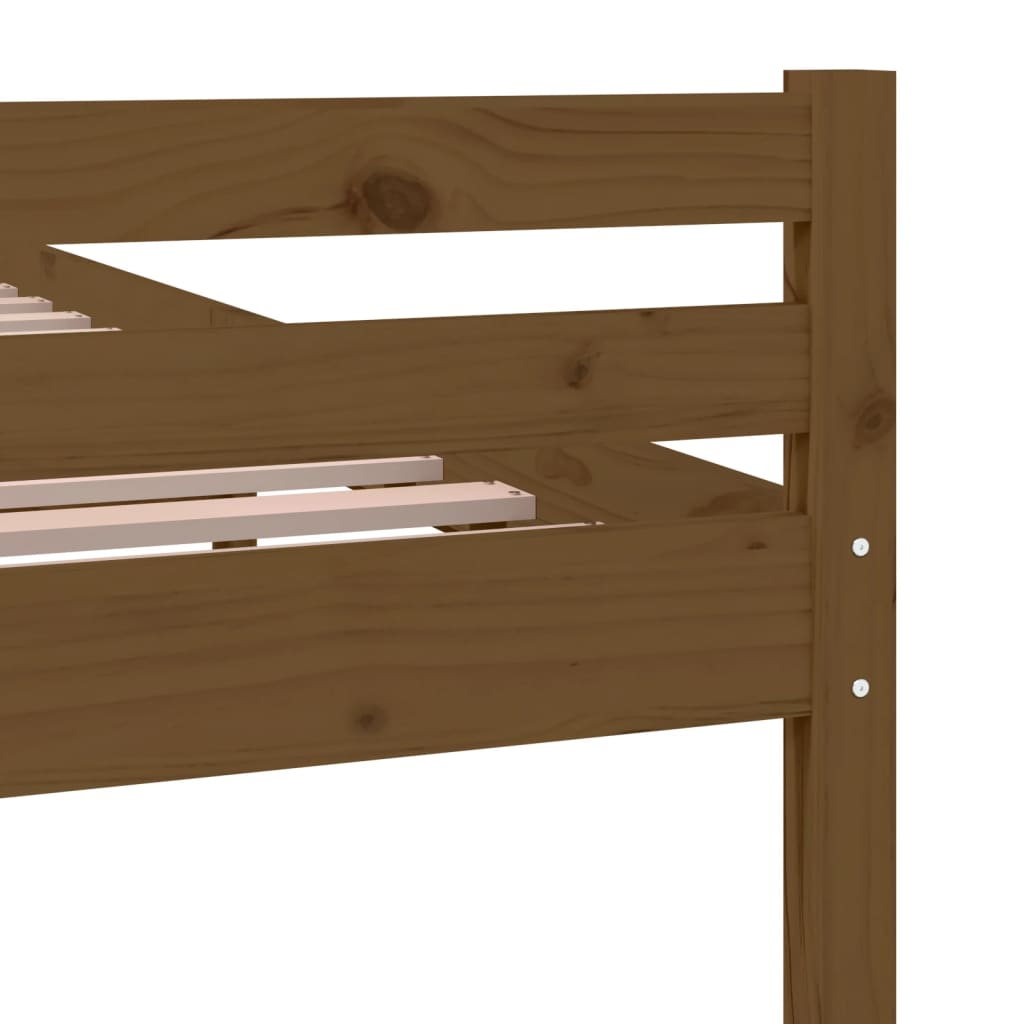 Sengeramme honningbrun heltre 120x190 cm grå 4FT Small Double