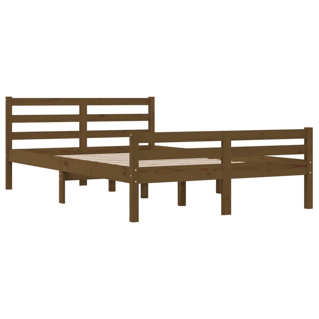 Sengeramme honningbrun heltre 135x190 cm 4FT6 Double