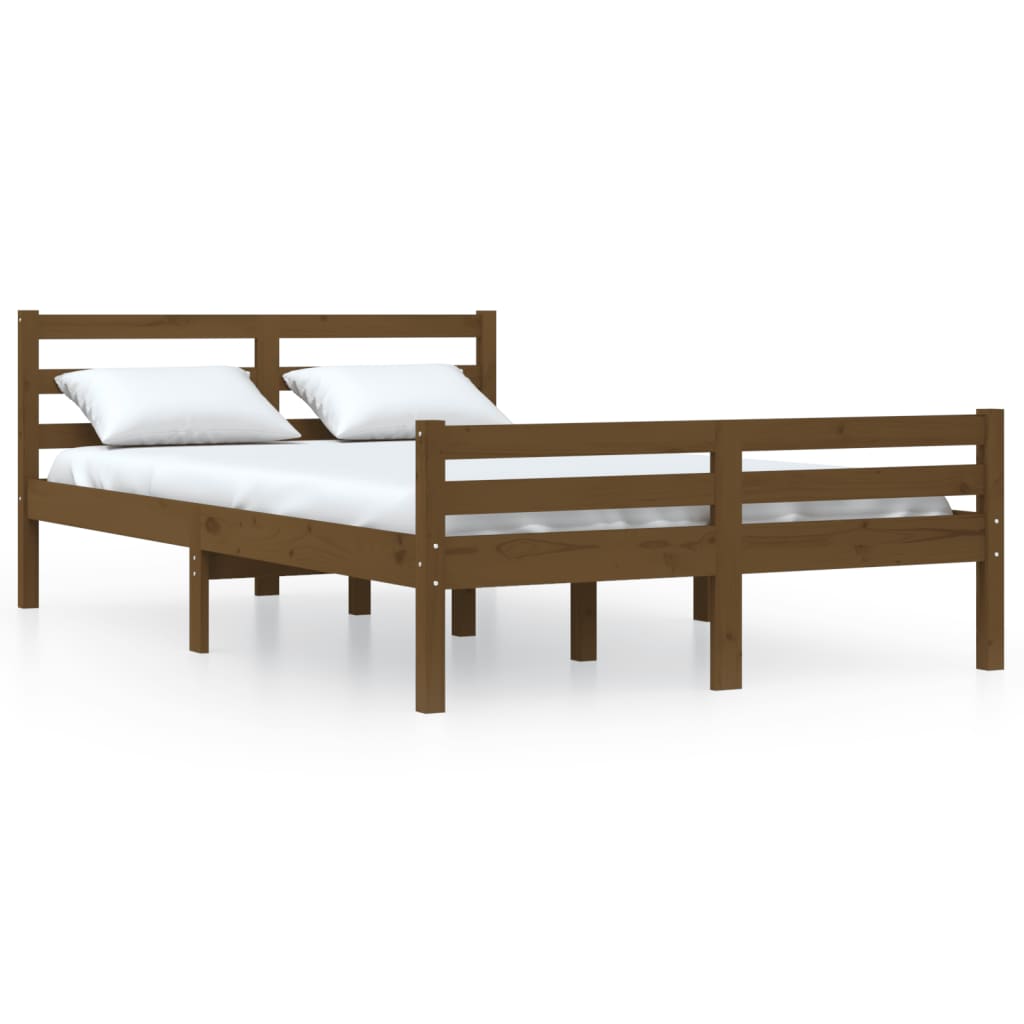 Sengeramme honningbrun heltre 140x190 cm