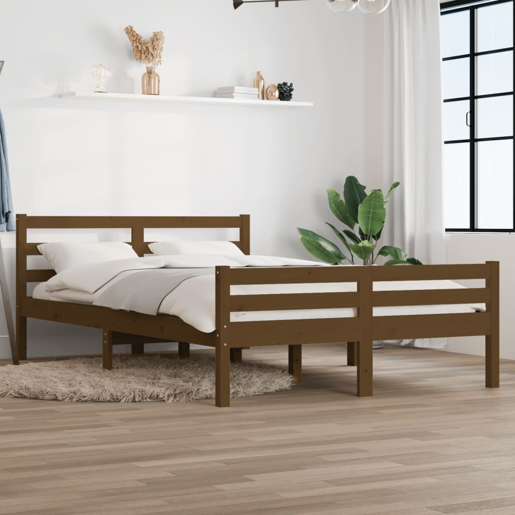 Sengeramme honningbrun heltre 140x190 cm