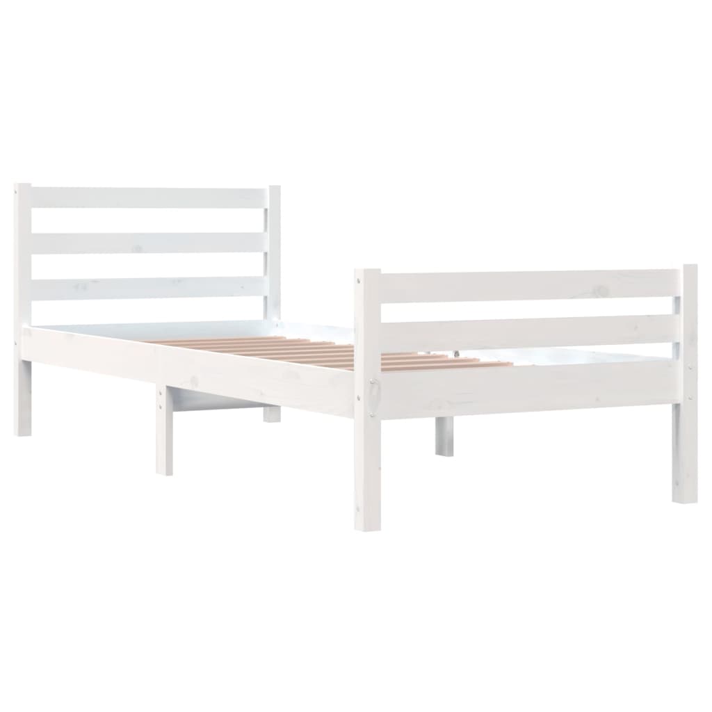 Sengeramme hvit heltre 100x200 cm