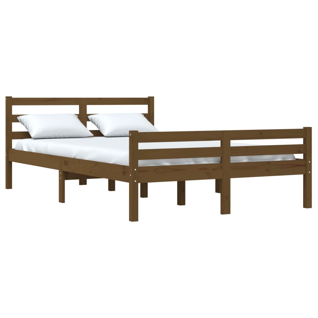 Sengeramme honningbrun heltre 150x200 cm 5FT King Size