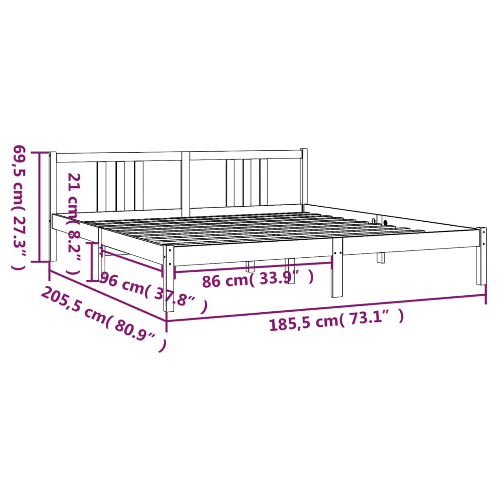 Sengeramme heltre 180x200 cm Super King