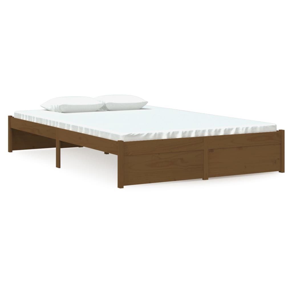 Sengeramme honningbrun heltre 120x190 cm grå 4FT Small Double