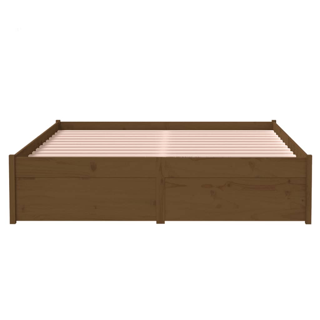 Sengeramme honningbrun heltre 120x190 cm grå 4FT Small Double