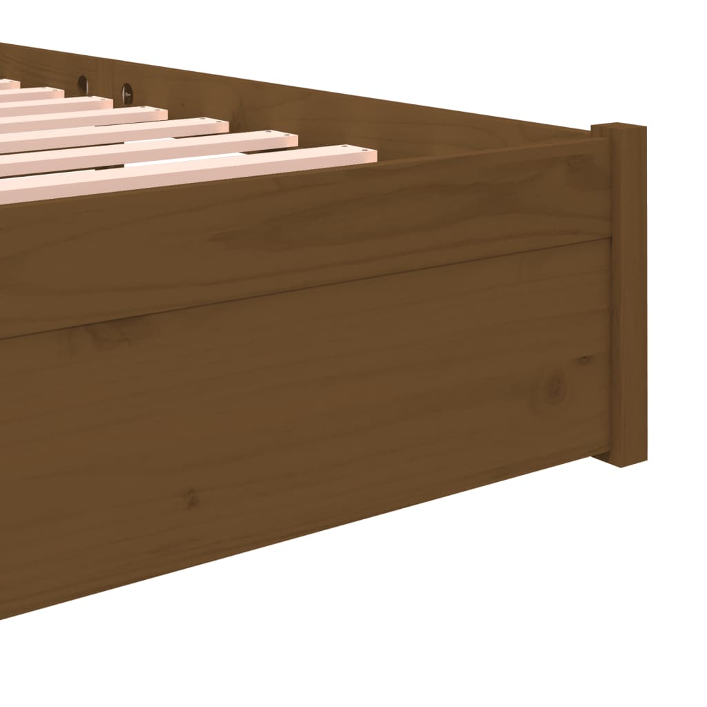 Sengeramme honningbrun heltre 120x190 cm grå 4FT Small Double