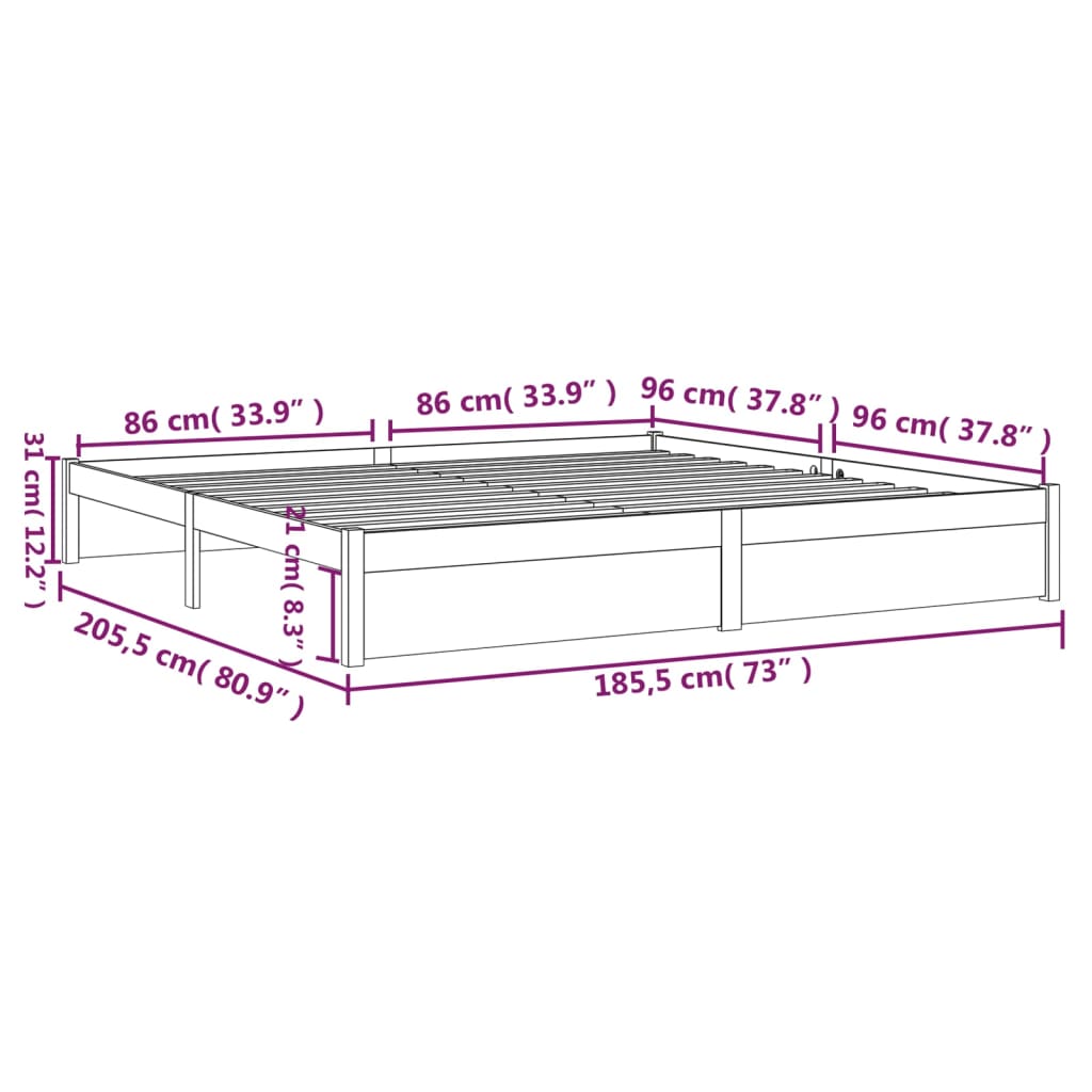 Sengeramme heltre 180x200 cm Super King