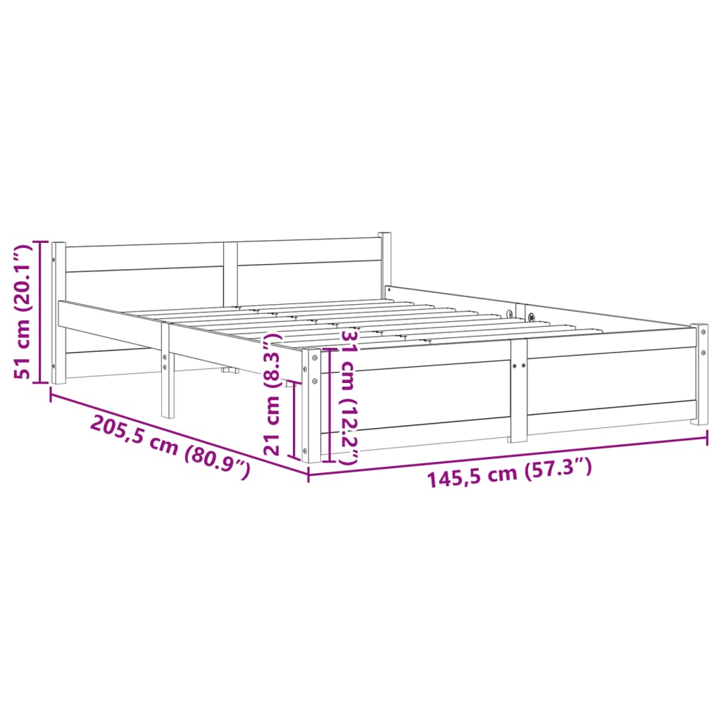 Sengeramme heltre 140x200 cm