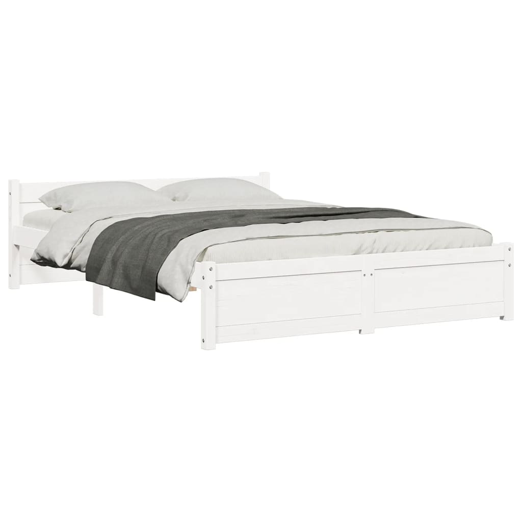 Sengeramme hvit heltre 140x200 cm
