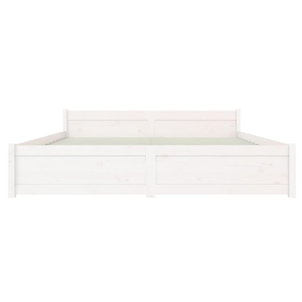 Sengeramme hvit heltre 150x200 cm 5FT King Size