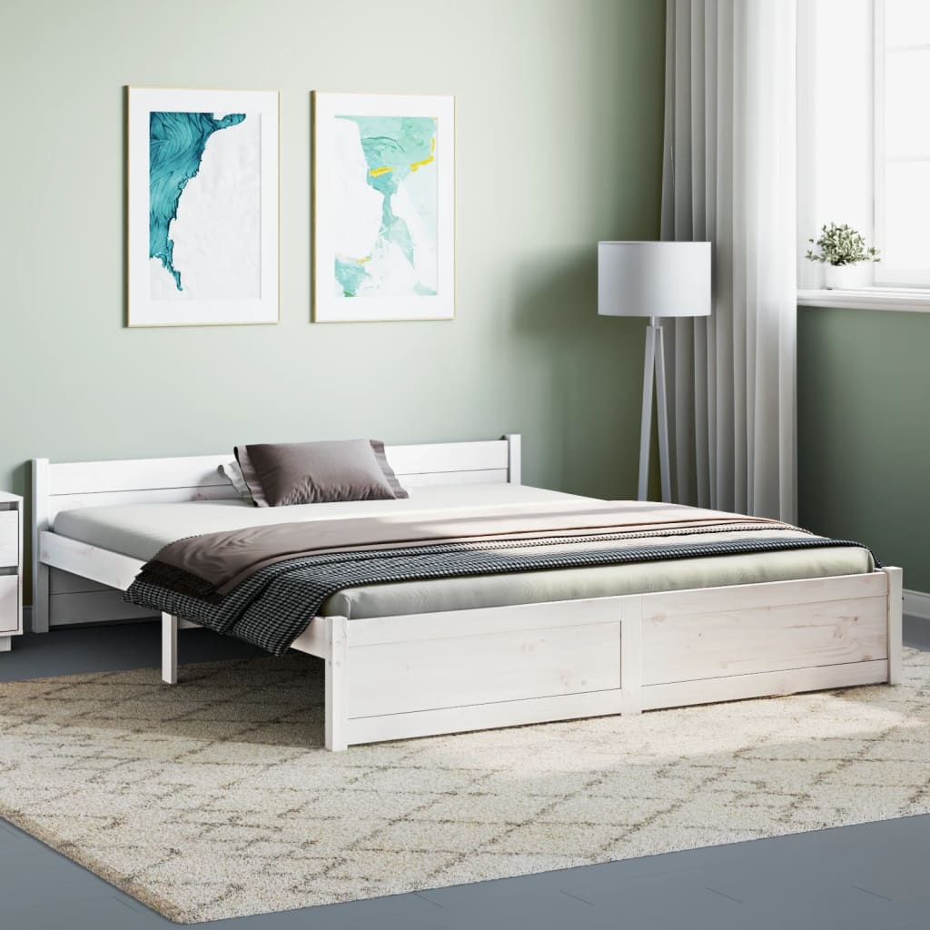 Sengeramme hvit heltre 160x200 cm