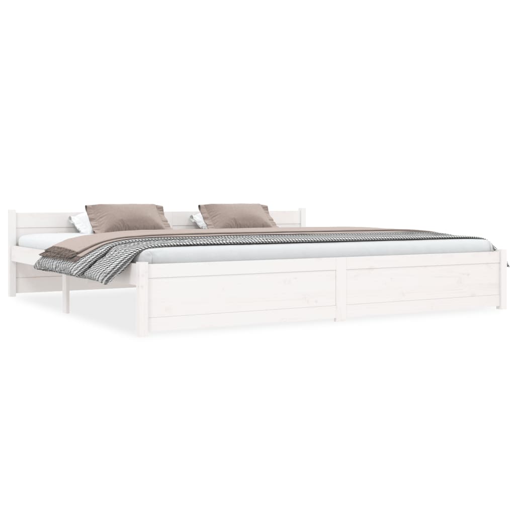 Sengeramme hvit heltre 200x200 cm