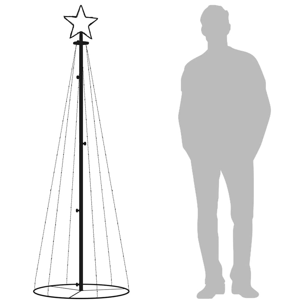 Juletre kjegleformet varmhvit 108 lysdioder 70x180 cm