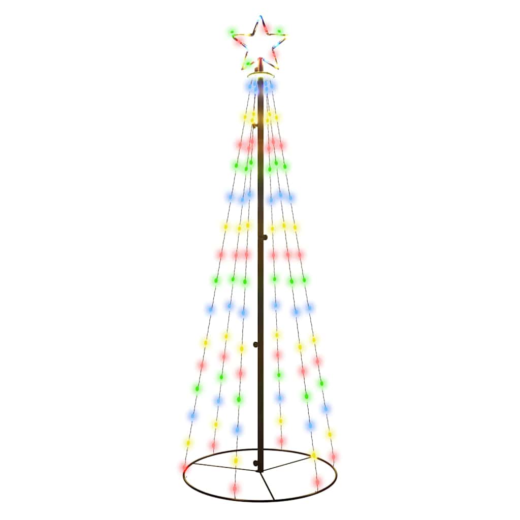 Juletre kjegleformet fargerik 108 lysdioder 70x180 cm