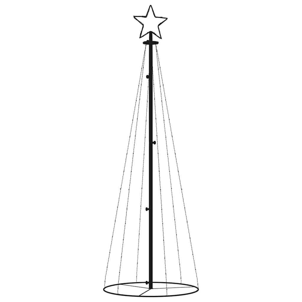 Juletre kjegleformet fargerik 108 lysdioder 70x180 cm