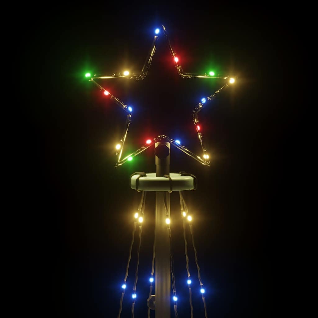 Juletre kjegleformet fargerik 108 lysdioder 70x180 cm