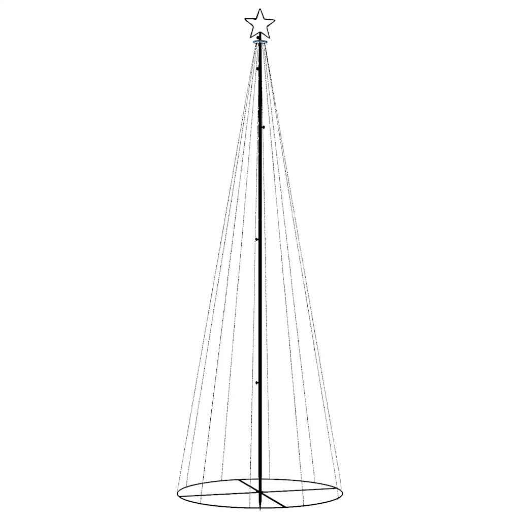 Juletre kjegleformet fargerik 310 lysdioder 100x300 cm