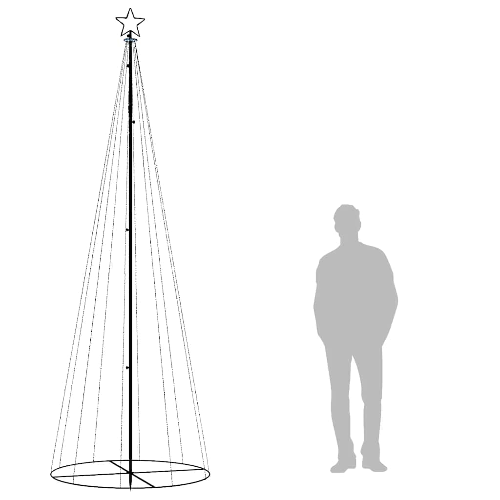 Juletre kjegleformet fargerik 310 lysdioder 100x300 cm