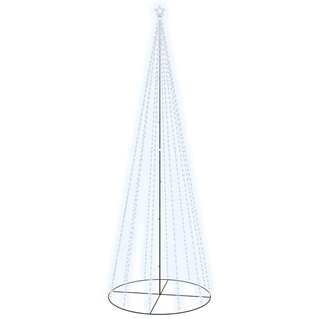 Juletre kjegleformet kaldhvit 732 lysdioder 160x500 cm