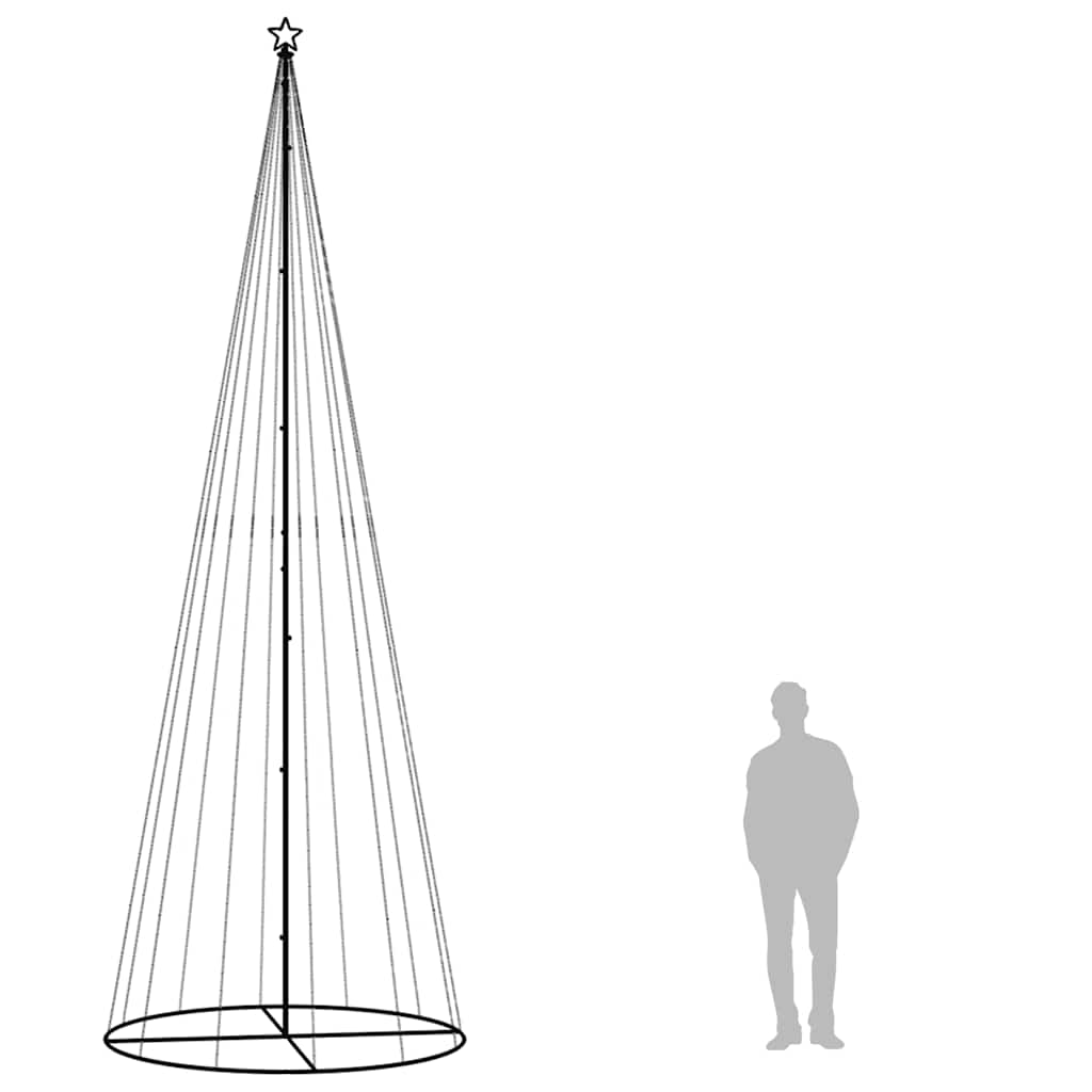Juletre kjegleformet blå 732 lysdioder 160x500 cm