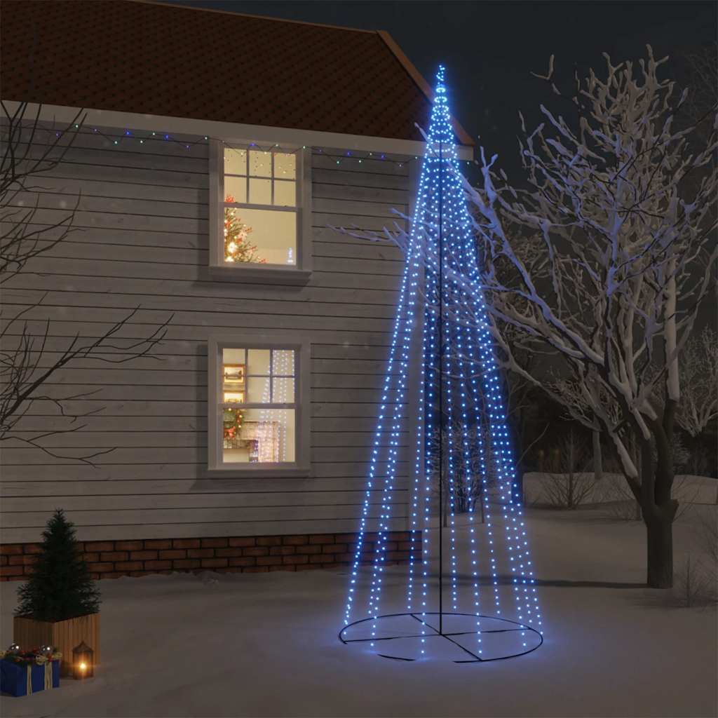 Juletre kjegleformet blå 732 lysdioder 160x500 cm