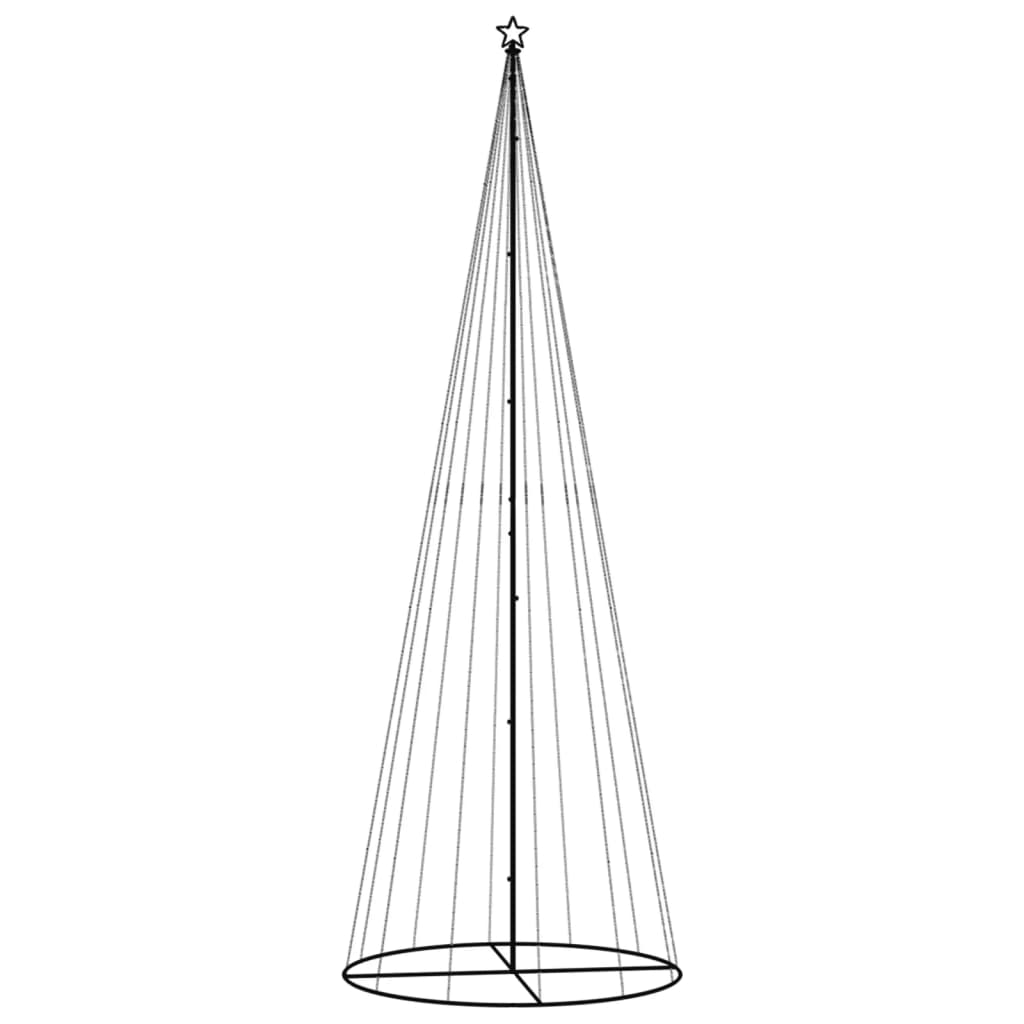 Juletre kjegleformet fargerik 732 lysdioder 160x500 cm