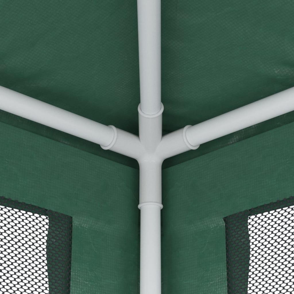 Festtelt med 4 sidevegger av netting grønn 2,5x2,5 m HDPE