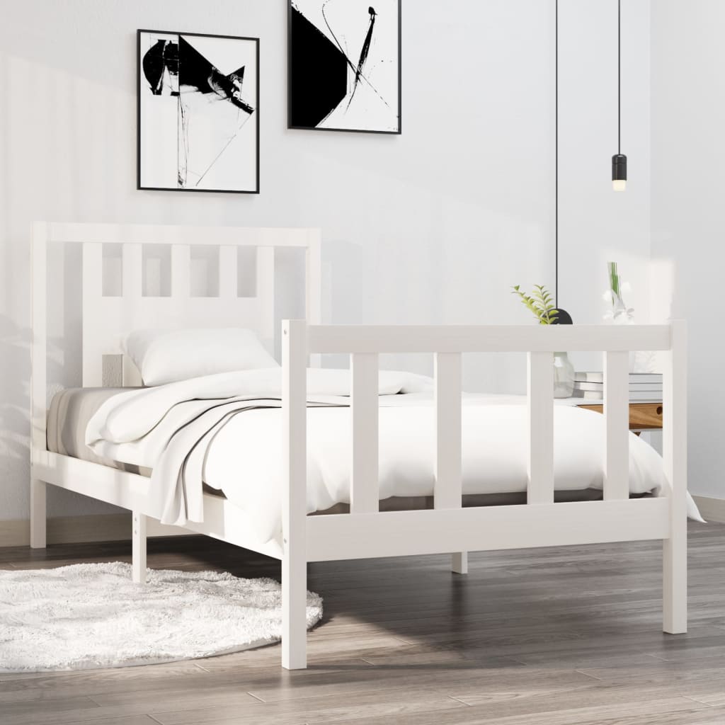 Sengeramme hvit heltre 90x190 cm Single