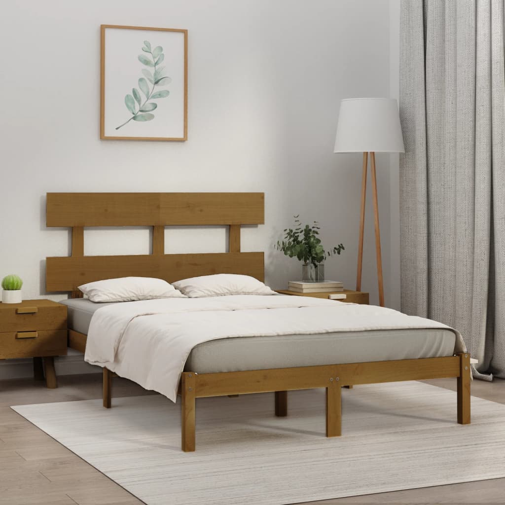 Sengeramme honningbrun heltre200x200 cm