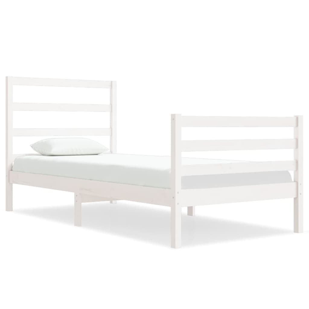 Sengeramme hvit heltre furu 90x190 cm Single