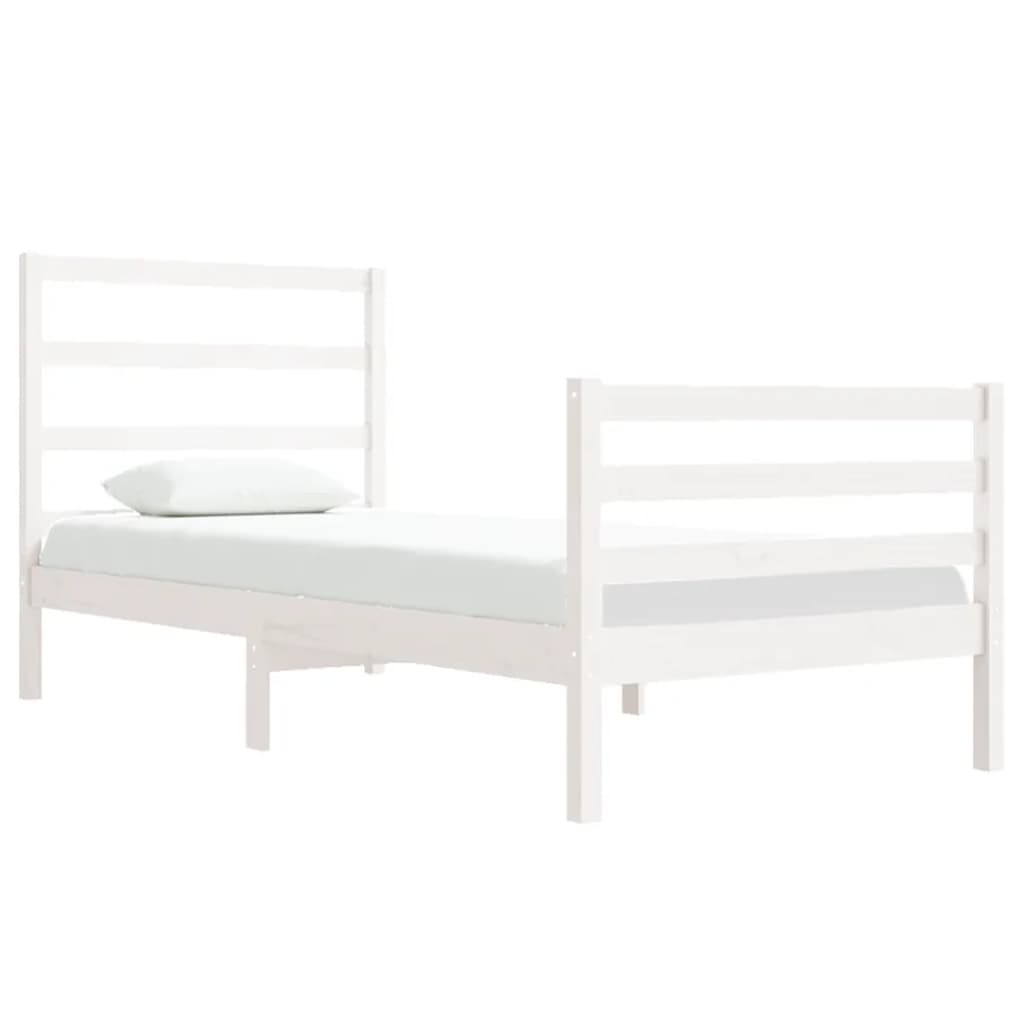 Sengeramme hvit heltre furu 90x190 cm Single