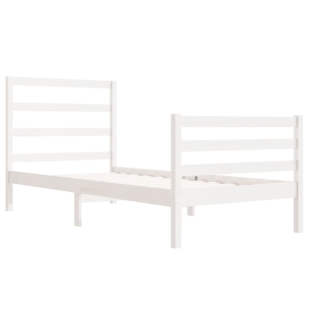 Sengeramme hvit heltre furu 90x190 cm Single