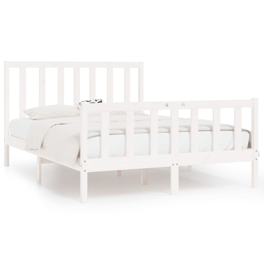 Sengeramme hvit heltre 140x190 cm