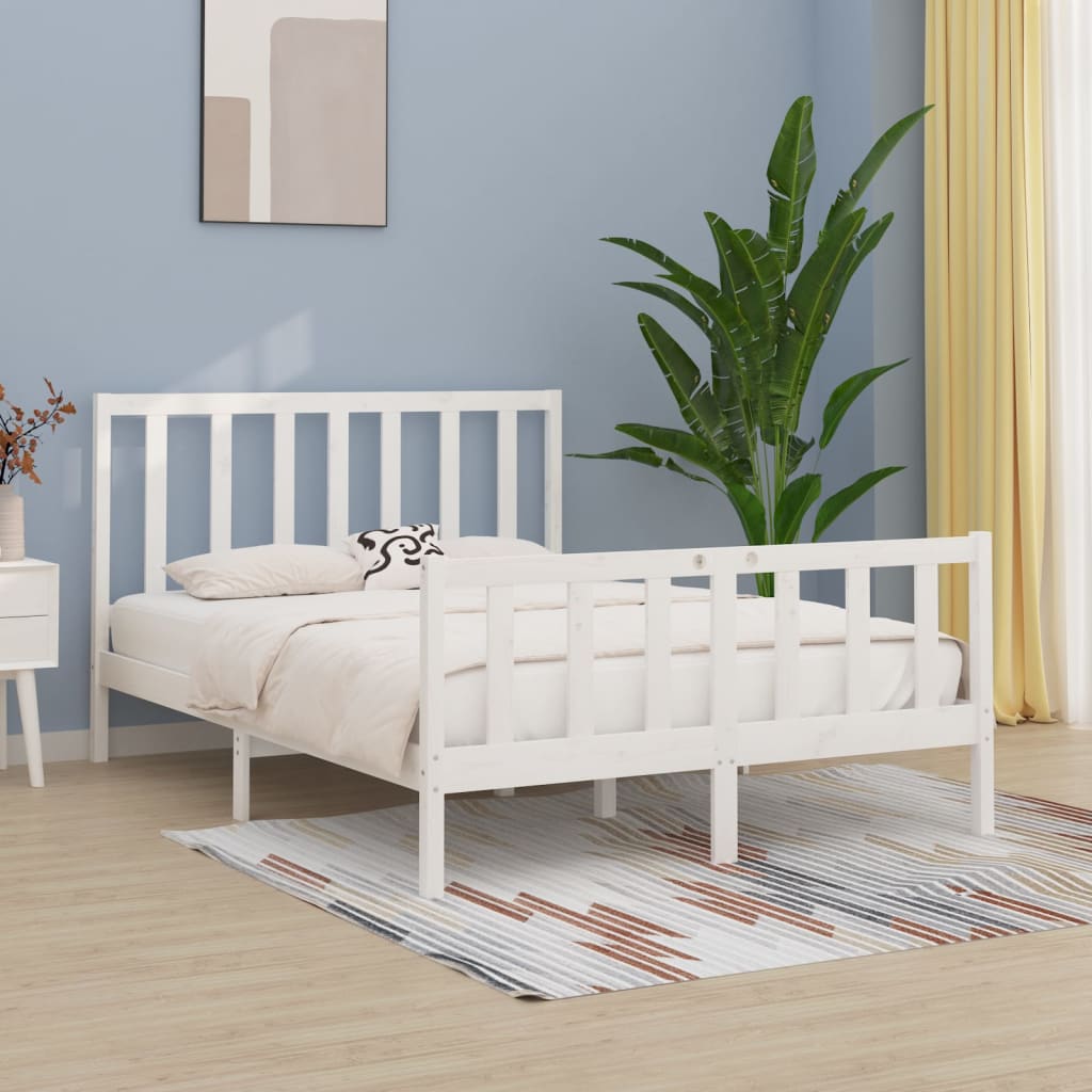 Sengeramme hvit heltre 140x190 cm