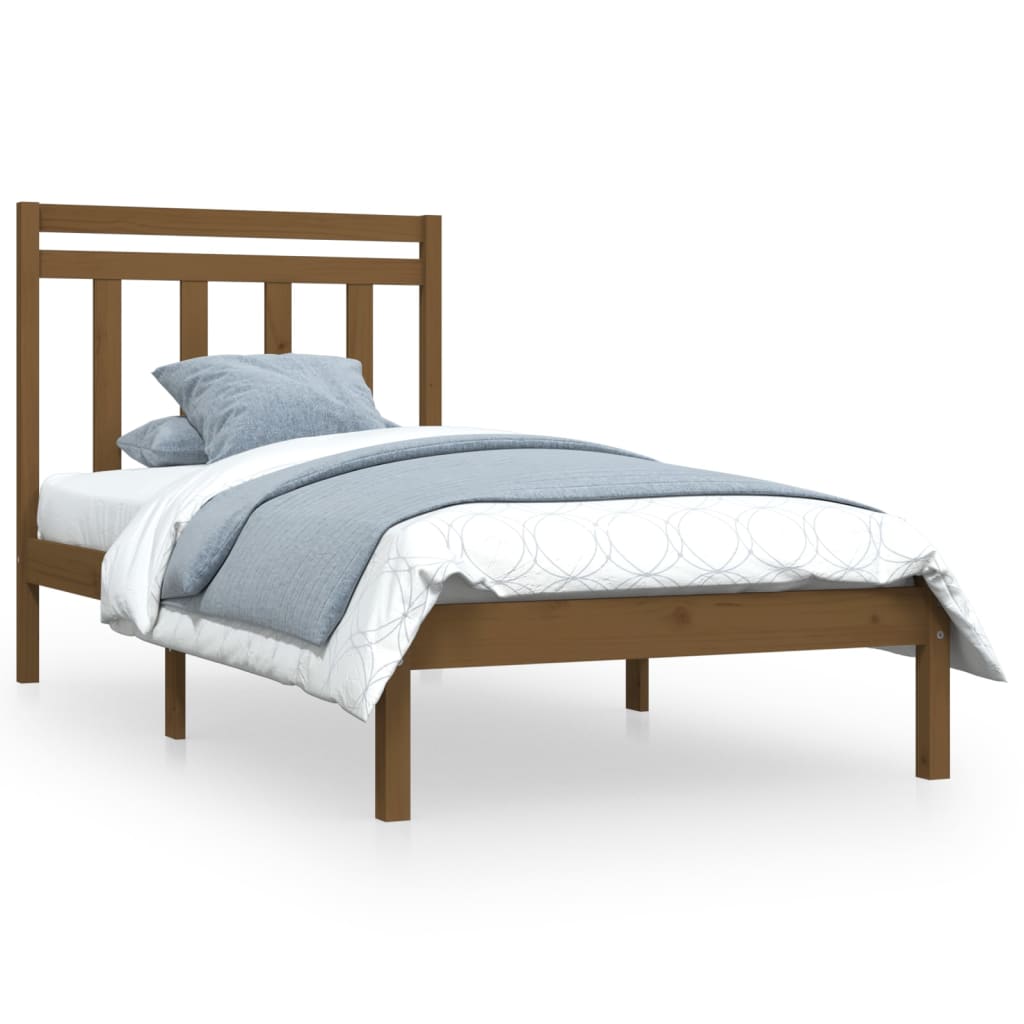 Sengeramme honningbrun heltre 100x200 cm