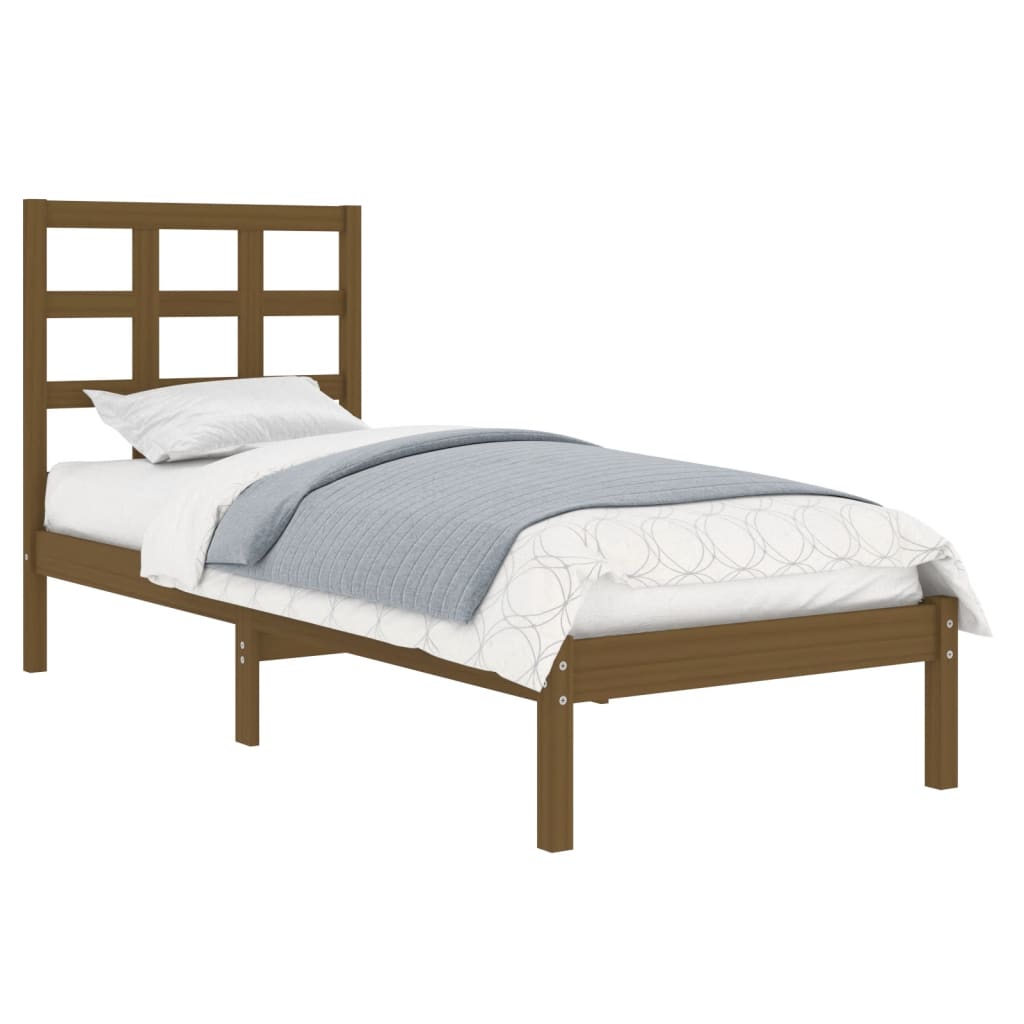 Sengeramme honningbrun heltre 100x200 cm