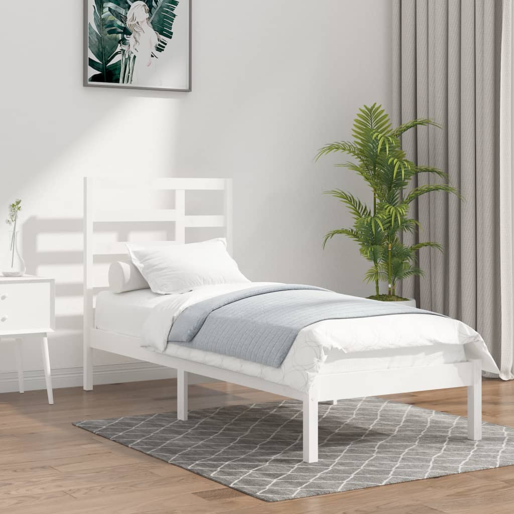 Sengeramme hvit heltre 100x200 cm