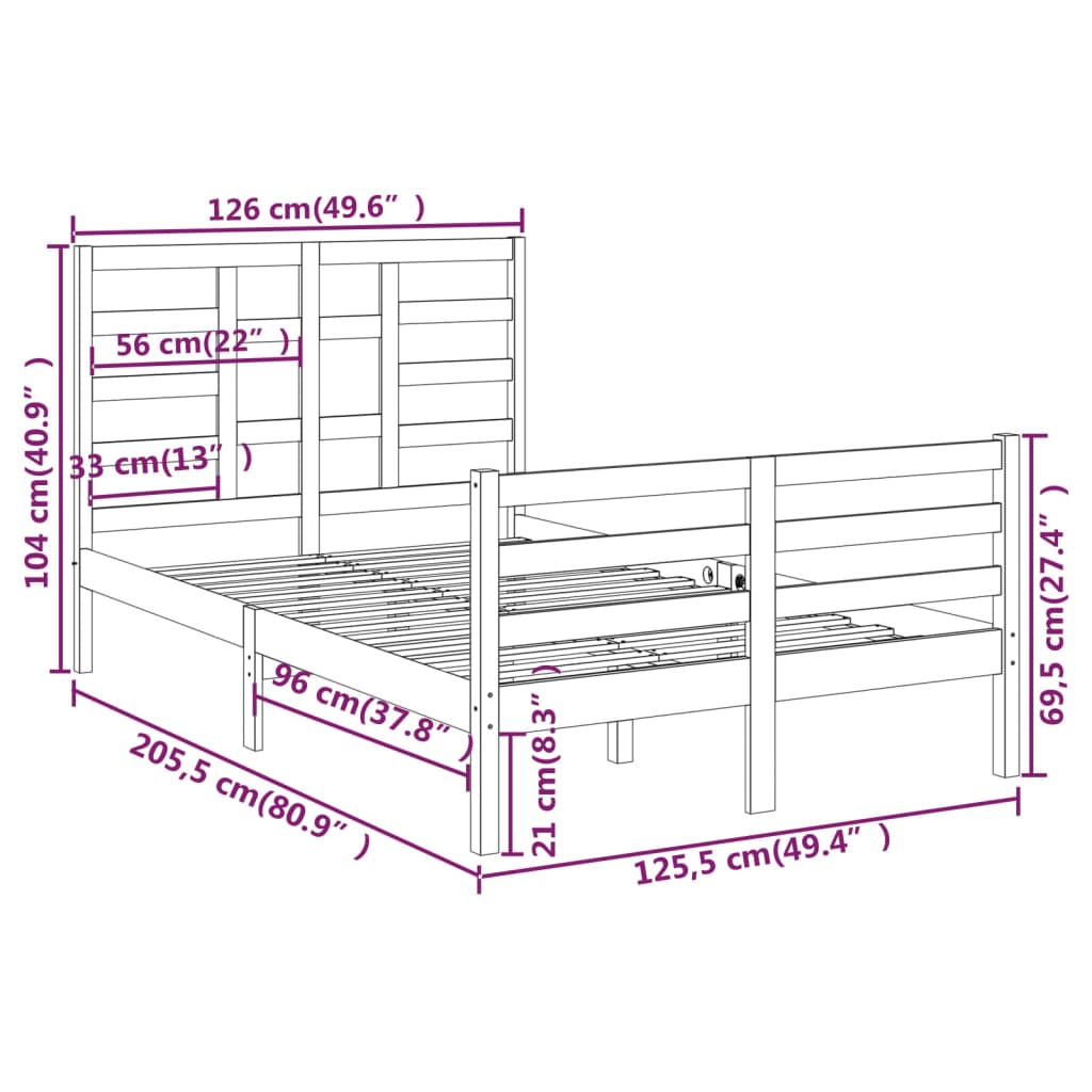 Sengeramme heltre 120x200 cm