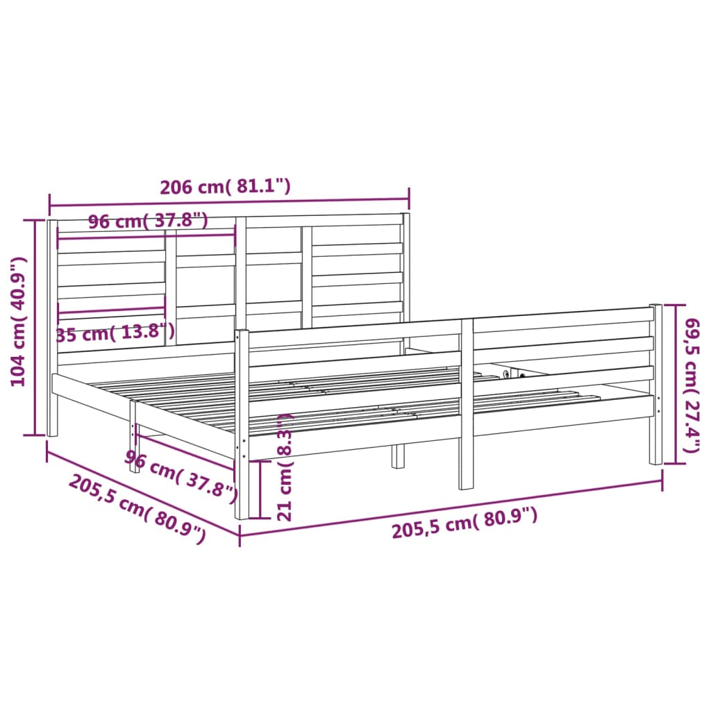 Sengeramme heltre 200x200 cm