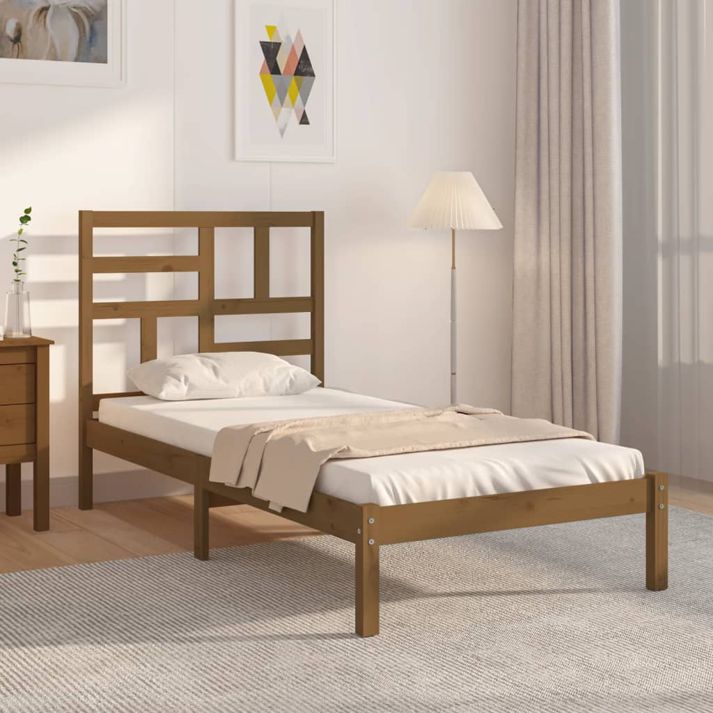 Sengeramme honningbrun heltre 100x200 cm