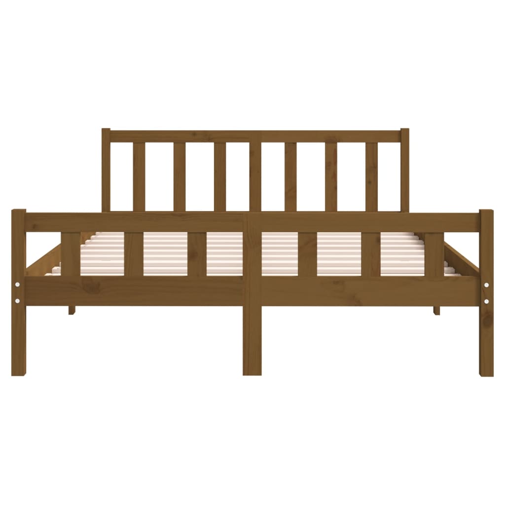 Sengeramme honningbrun heltre 150x200 cm 5FT King Size
