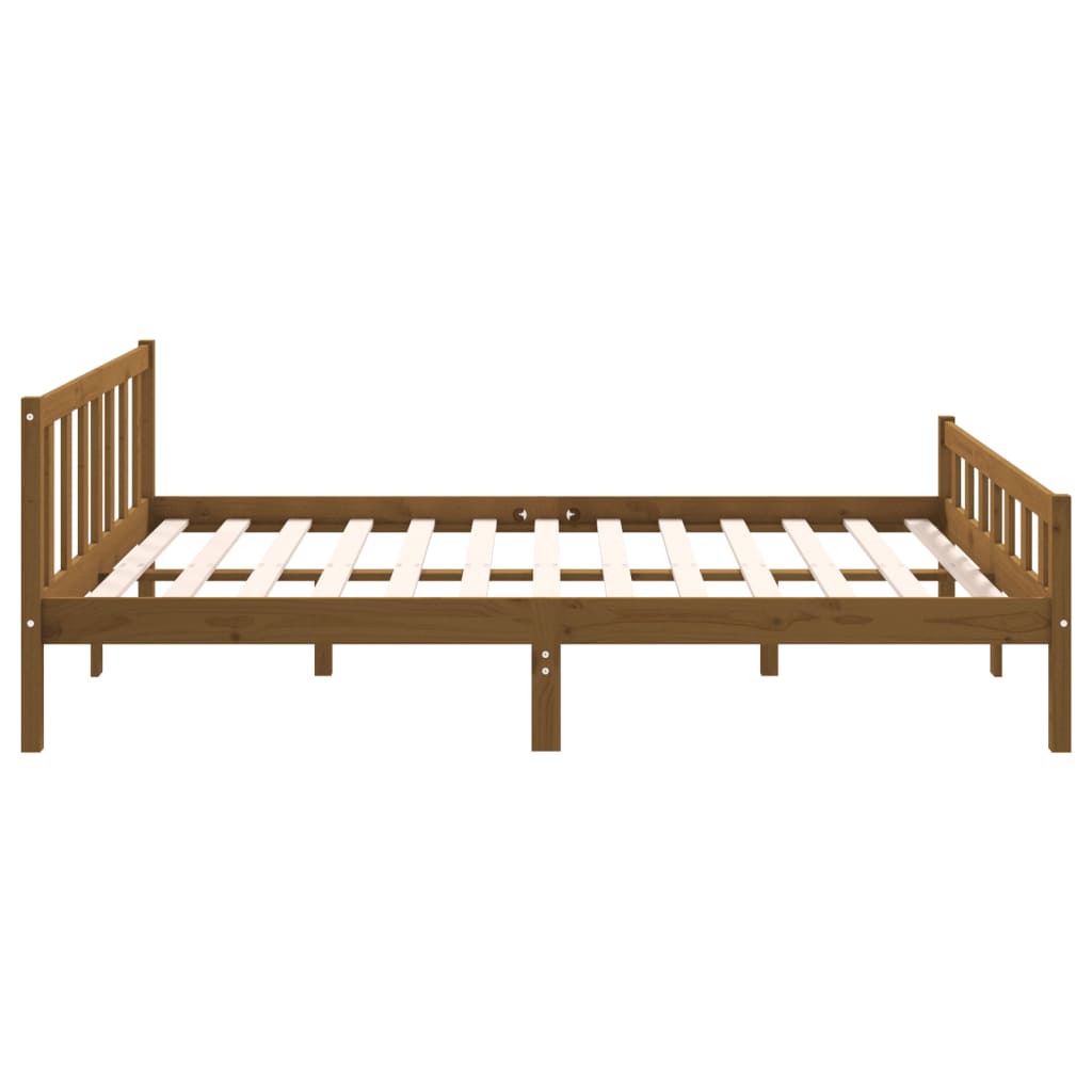 Sengeramme honningbrun heltre 150x200 cm 5FT King Size